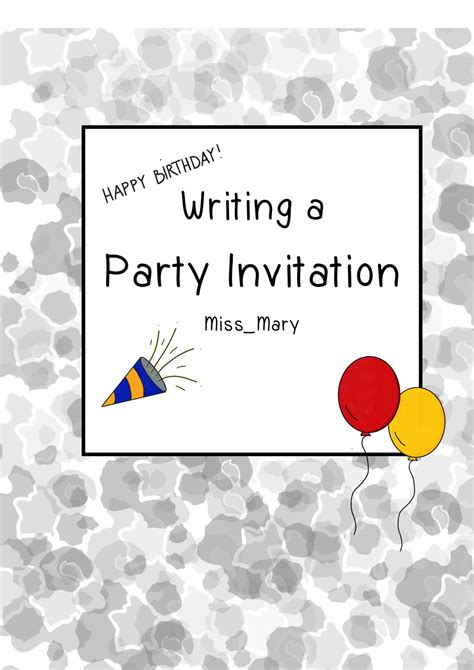 Writing A Party Invitation Mit Beispiel Unterrichtsmaterial Im Fach