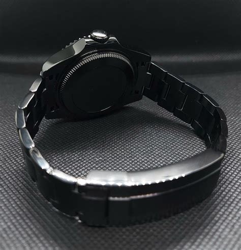 Seiko Sea Dweller Black Deepsea Watch Black On Black Mod 44mm Big