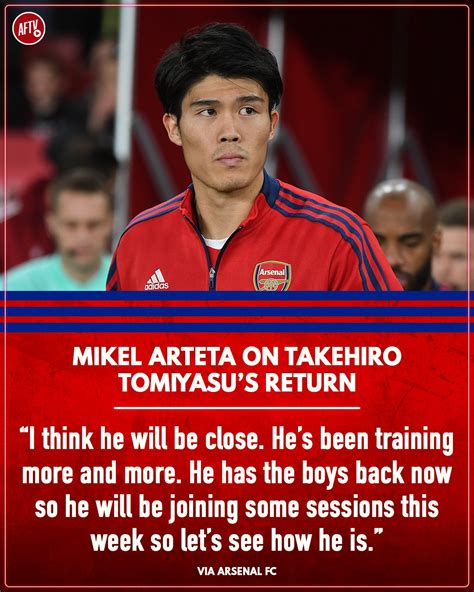 Aftv On Twitter Takehiro Tomiyasu Is Edging Closer To A Return 🙌