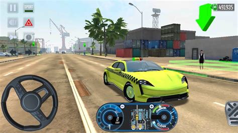 Taxi Sim 2020 Porches Taycan Turbo Driving Miami City Wheel Drive