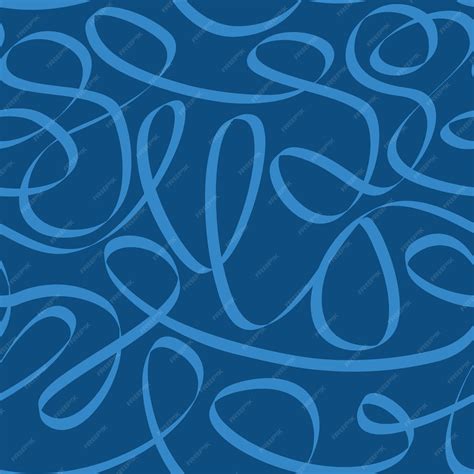 Premium Vector Linear Abstract Blue Waves Seamless Pattern