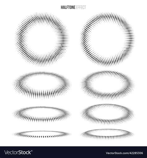 circle halftone objects isolated  white vector image