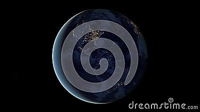 Earth Rotating The World Spinning Full Rotation Seamless Loop Stock