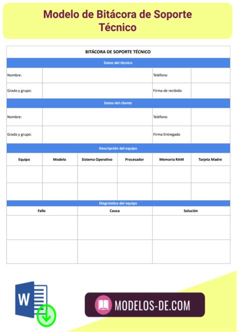 Formato De Bitacora De Mantenimiento De Equipo De Computo Images My