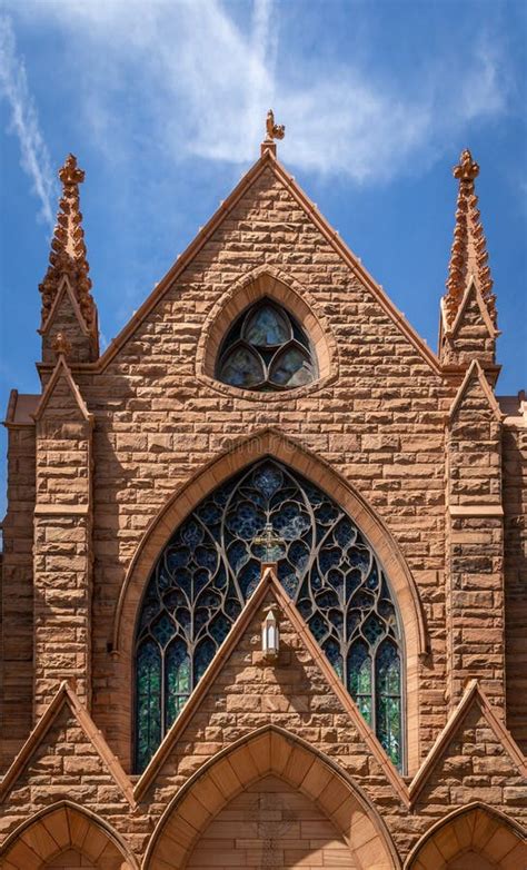 Exterior Spires and Stained Glass Windows of Christian Presbyterian ...