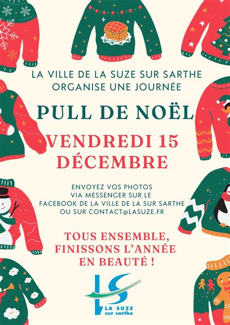 JOURNÉE PULL DE NOËL ORGANISÉE VENDREDI 15 DÉCEMBRE La Suze sur Sarthe