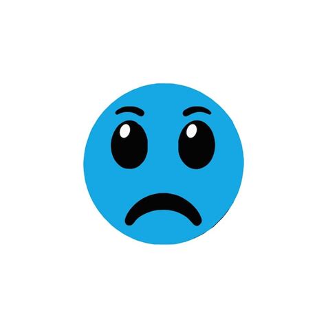 Premium Vector | Sad blue emoji