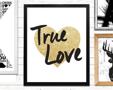 True Love Print Gold Sparkle Print Love Heart Heart Print Love