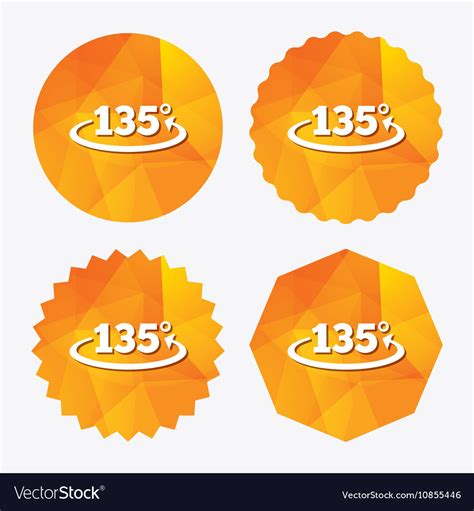 Angle 135 degrees sign icon geometry math symbol Vector Image