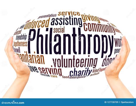 Philanthropy Word Cloud Hand Sphere Concept Stock Image Image Of