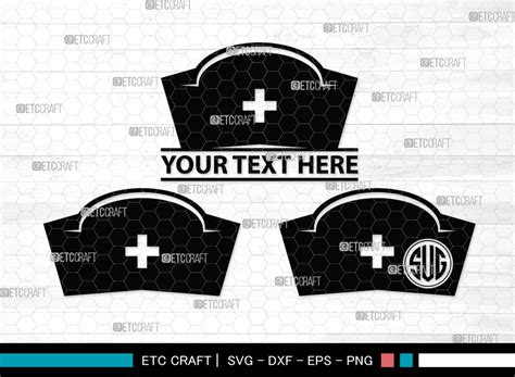 Nurse Hat Monogram, Nurse Hat Silhouette Graphic by ETC Craft Store ...