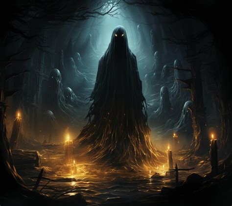 Premium Ai Image Arafed Image Of A Ghostly Figure In A Dark Forest