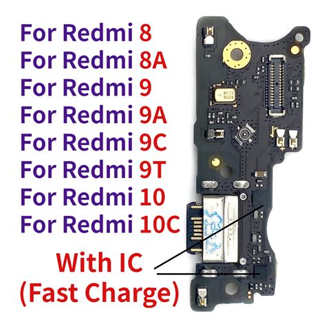 For Xiaomi Redmi 9 9C 9A 9T 8 8A 10 10C Prime USB Charging Port Mic