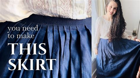 How To Sew A Long Pleated Skirt With No Pattern Beginner Historical