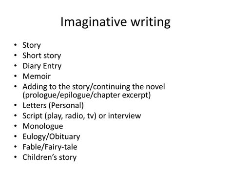 Imaginative Writing