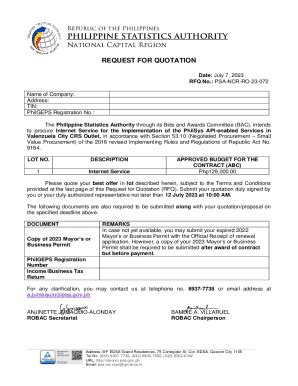 Fillable Online Philippine Bidding Documents Psa Procurement Fax