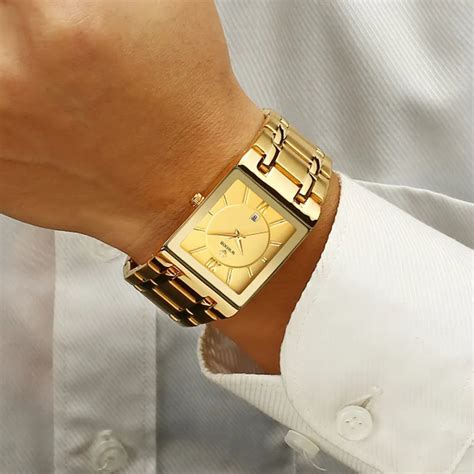 Relogio Masculino WWOOR Gold Uhr Männer Quadratische Herren Uhren Top