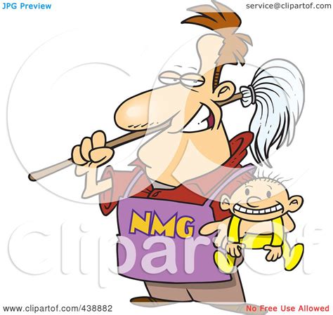 Royalty-Free (RF) Clip Art Illustration of a Cartoon Stay At Home Dad ...