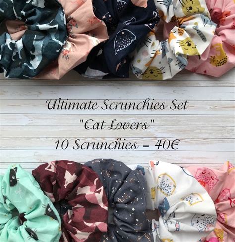 Scrunchies The Ultimate Cat Lover Set Scrunchies Cat Etsy