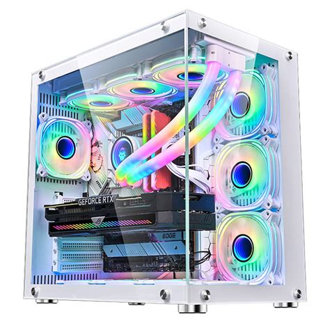 Buy Ysoae Atx Gaming Pc Case 270° Full View Seamless Tempered Glass