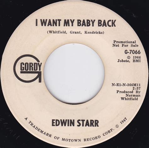 Edwin Starr I Want My Baby Back Vinyl Discogs