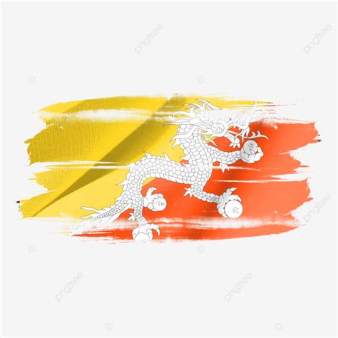 Bhutan Watercolor Flag New Bhutan Flag Day Png Transparent Clipart