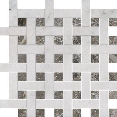 Calacata Gold Bardiglio Honed Basket Weave Marble Mosaic X X