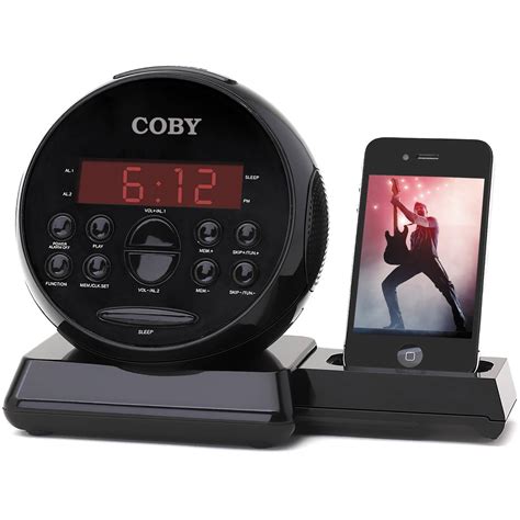 Coby Csmp121 Iphone Ipod Alarm Clock Csmp121 Bandh Photo Video