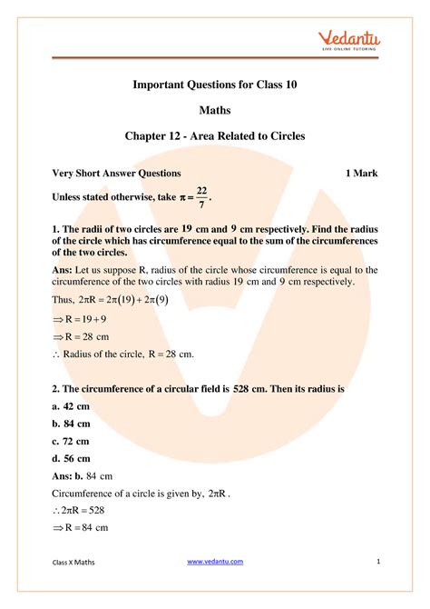 Important Questions For Cbse Class Maths Chapter Important