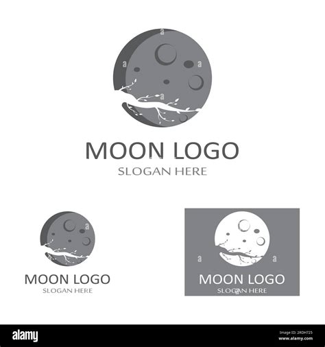 Full Moon And Half Moon Logo With Logo Vector Icon Concept Design And