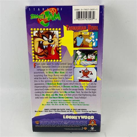 Stars Of Space Jam Tasmanian Devil Cartoons Vhs Tape Warner Bros