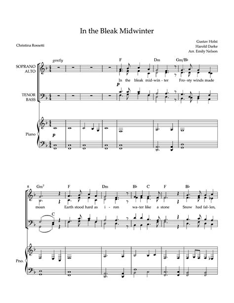 In the Bleak Midwinter (by Emily Nelson -- SATB)