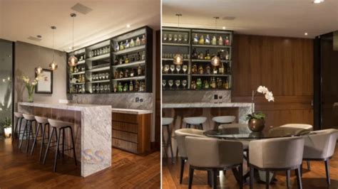 Simple Home Bar Counter Design With 3 Bar Stools Simple Home Bar