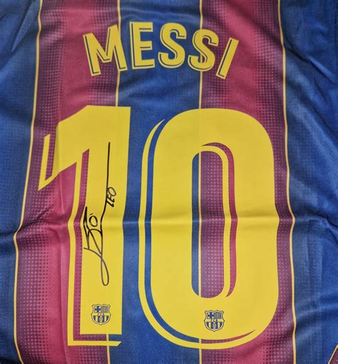 Messi S FC Barcelona Signed And Framed Shirt CharityStars