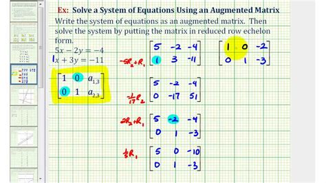 Ex 1 Solve A System Of Two Equations Using An Augmented Matrix