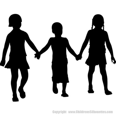 Kids Holding Hands Silhouette Decal Childrens Decor