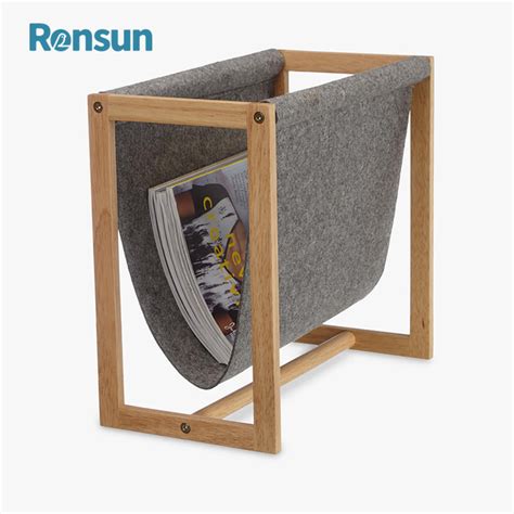 Wooden Frame Felt Magazine Rack Ronsun Home And Garden