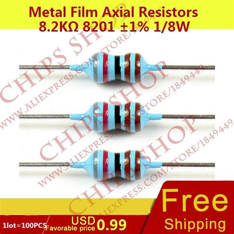 Lot Pcs Metal Film Axial Resistors Kohm W Ohm