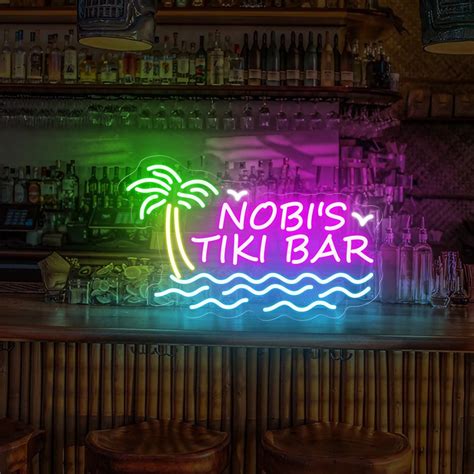 Custom Tiki Bar Neon Sign Beach Bar Light Sign Palmtree Tiki Bar Sign