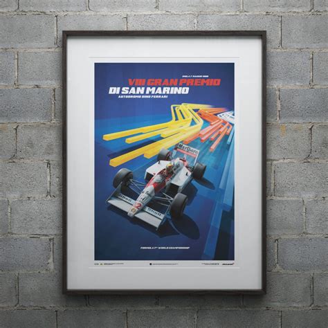 Posters Mclaren Mp44 Ayrton Senna San Marino Gp 1988 Blue