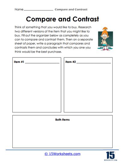 Compare And Contrast Worksheets 15 Worksheets Library