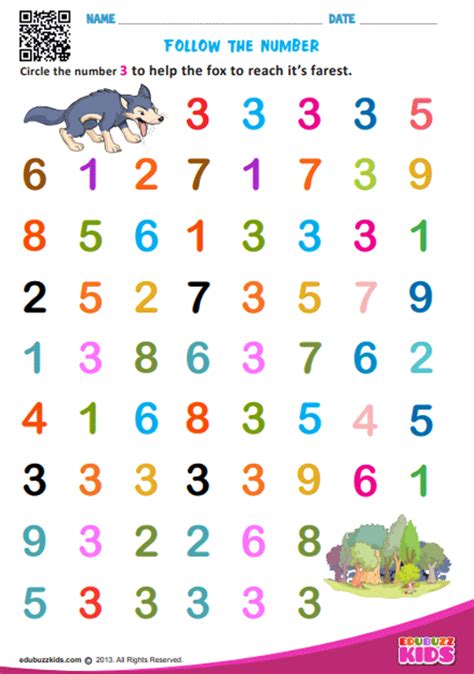 Preschool Numbers 1-7 Worksheets – Kidsworksheetfun