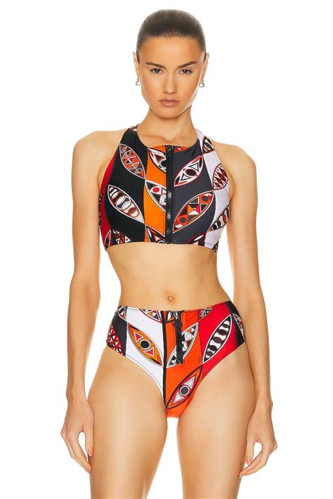 Emilio Pucci Bikini Top In Arancio Rosso FWRD