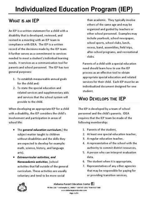 Individualized Education Program Iep Pdf Individualized Education Program Special Education