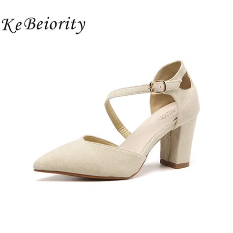 Kebeiority Fashion Ladies Pumps High Heel Shoes Ankle Strap Women