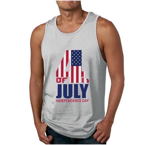 Gmwm Independent Day Shirts For Men Classic American Flag Print Crew