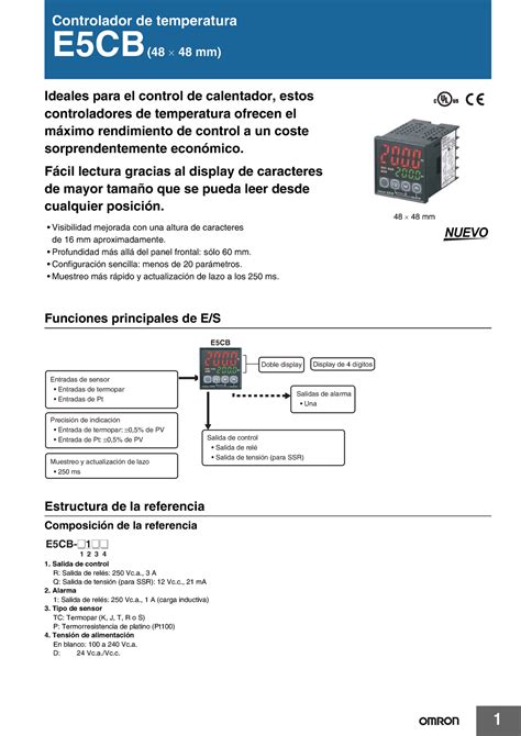 Temperature Controller Datasheet Controlador De Temperatura E5CB 48