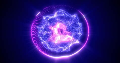 Premium Photo Abstract Purple Energy Sphere From Particles And Waves