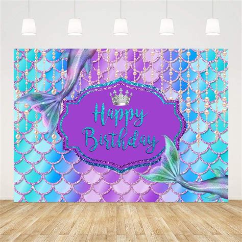 Buy ABLIN 7x5ft Mermaid Backdrop For Girls Birthday Under The Sea Theme