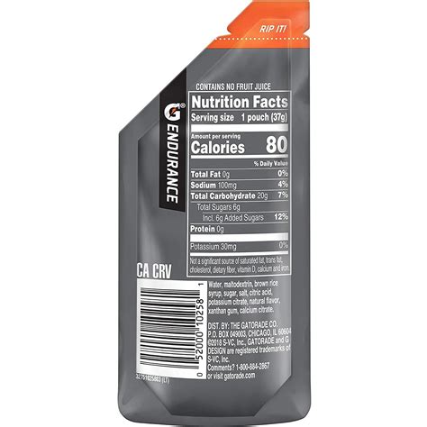 Gatorade Endurance Energy Gel No Caffeine 4 Flavor Variety Pack Of 12